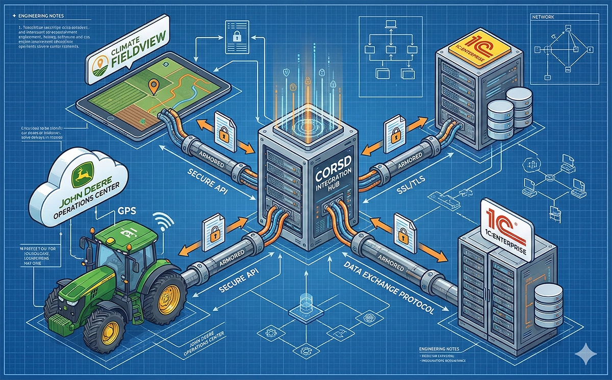 Secure integration with John Deere and Climate FieldView
